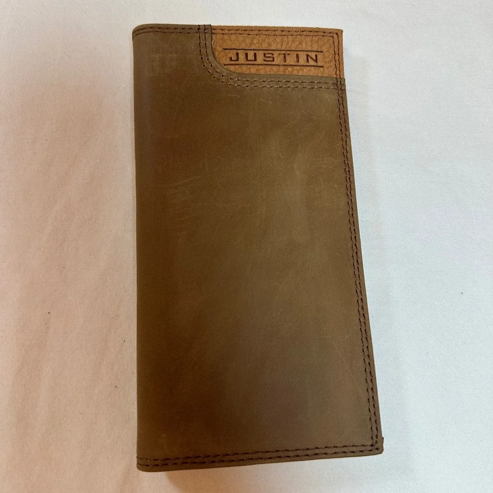 Justin Rodeo Wallet Genuine Leather RFID Blocking‎ Bifold Credit Card New In Box